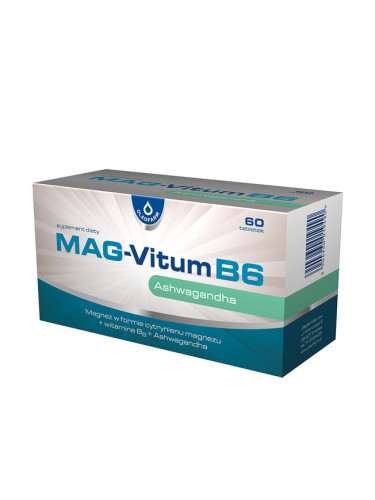 MAG-Vitum B6 Ashwagandha/ Магнезий + витамин В6 и ашваганда x 60 таблетки, Oleofarm