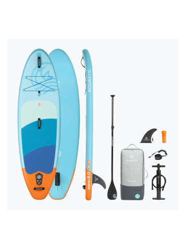 Комплект надуваема дъска за деца SUP Perth 8'0" allround синьо