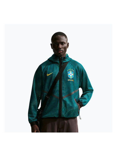 Мъжко футболно яке Nike Brazil Soccer Anthem geode teal/light mint/midwest gold