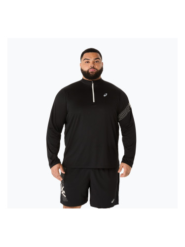 Мъжка блуза с дълъг ръкав за бягане ASICS Icon LS 1/2 Zip performance black