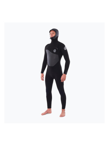 Мъжки неопренов костюм за плуване Rip Curl Flashbomb 5/4 mm Hooded Chest Zip black
