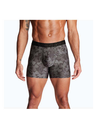 Мъжки боксерки Under Armour Perf Tech Nov 6in 3 чифта steel