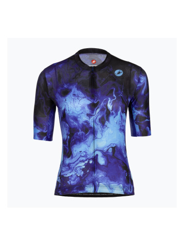 Дамска тениска за колоездене Castelli Cosmic Vortex multicolor violet blue