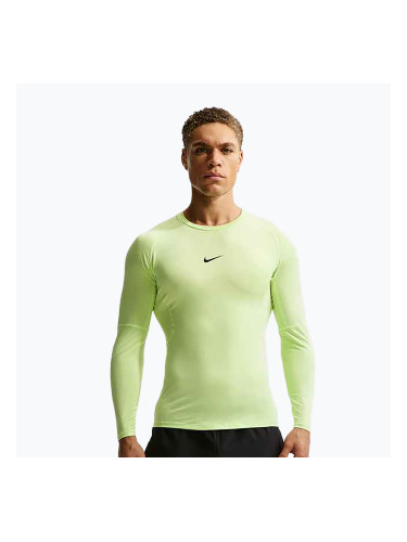Мъжка блуза с дълъг ръкав за тренировка Nike Pro Dri-Fit Tight Fitness light liquid lime/black