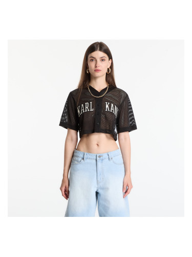 Тениска Karl Kani Mesh Cropped Baseball Shirt Black XS