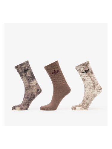 adidas Tie Dye Crew Socks 3 Pairs Utility Black/ Off White/ Earth Strata L