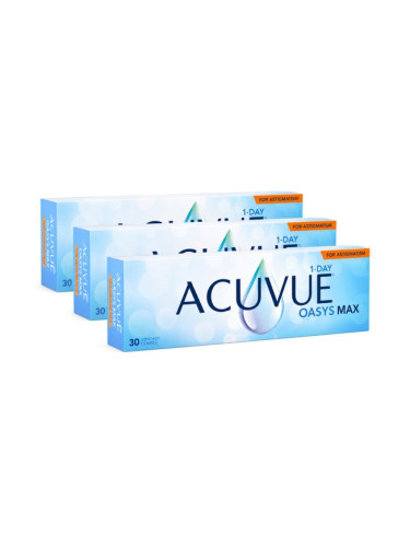 Acuvue Oasys Max 1-Day for Astigmatism (90 лещи) - еднодневни контактни лещи, торични силикон-хидрогелови спорт, Senofilcon A