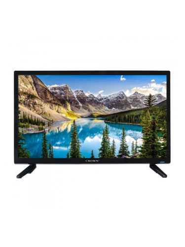 Телевизор Crown 24KA12VWS, 24", 60 см, 1366x768 HD Ready, Wi-Fi, Smart TV, Android, Черен