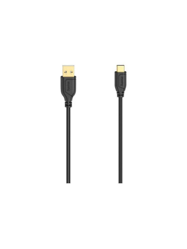 Кабел Hama 200634 FLEXI-SLIM BLACK USB-TYPE C 0.75