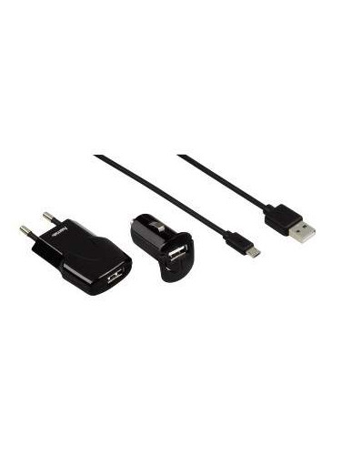 Hama Picco Set - комплект зарядно за кола, ел. мрежа и MicroUSB кабел за Samsung, HTC и мобилни устройства