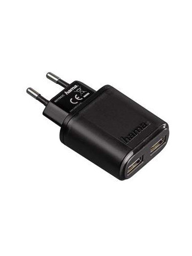 Hama Dual USB Auto-Detect Charger 2.1 A - захранване за ел. мрежа 2.1А с два USB изхода за iPad, iPhone и iPod