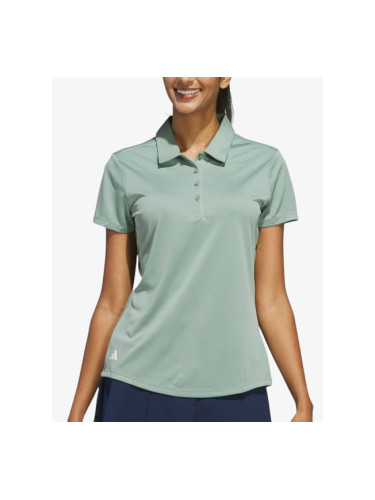 ADIDAS Women's Solid Performance Short Sleeve Polo Shirt Green