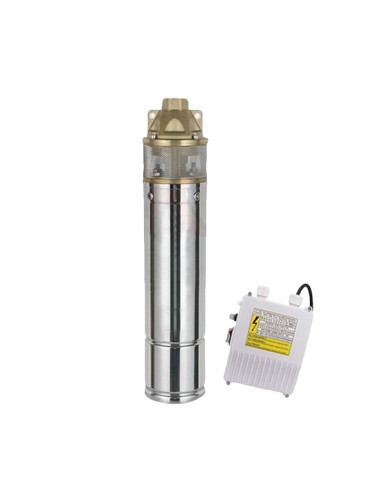 Сондажна водна помпа турбинна ТУНДЖА ПВСТ-1100, 1100W, 1", 90 м напор, 50 л/мин, с контролно табло