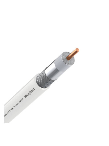 Коаксиален кабел, RG59, CCS, Cu, оплетка, бял, BZ20-00100