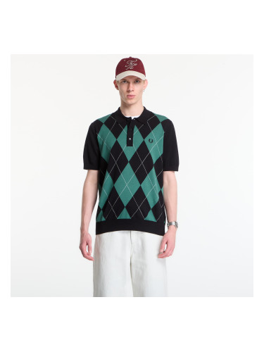 Тениска Fred Perry Argyle Knitted Shirt Black M