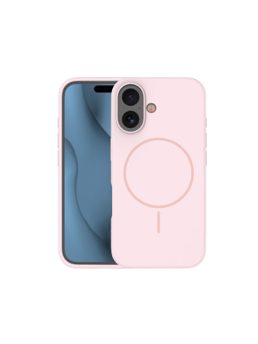 Кейс Silicone Thin Mag за iPhone 16 (6.1), светлорозов
