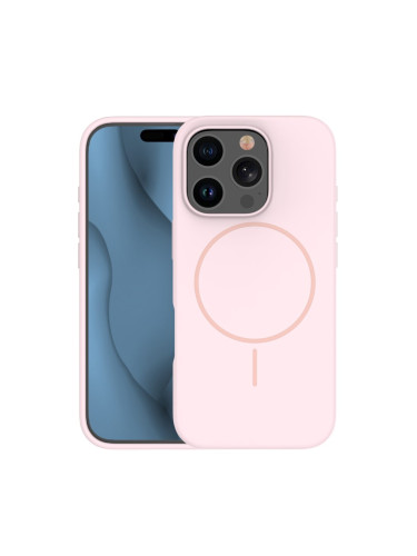 Кейс Silicone Thin Mag за iPhone 16 Pro (6.3), светлорозов