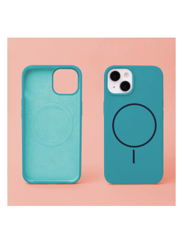 Кейс Silicone Thin Mag за iPhone 17 Pro / 18 Pro, тюркоазен