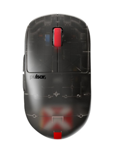  Гейминг мишка Pulsar - X2H Mini, оптична, безжична, Clear Black Edition