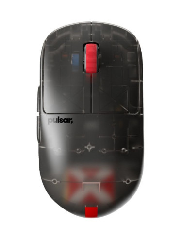 Гейминг мишка Pulsar - X2H Medium, оптична, безжична, Clear Black Edition