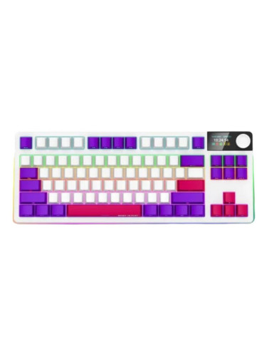  Механична клавиатура Lorgar - KBP70TKLW, безжична, Linear, RGB, бяла