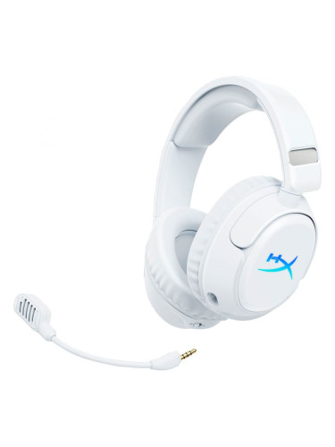  Гейминг слушалки HyperX - Cloud Flight 2, RGB, безжични, бели