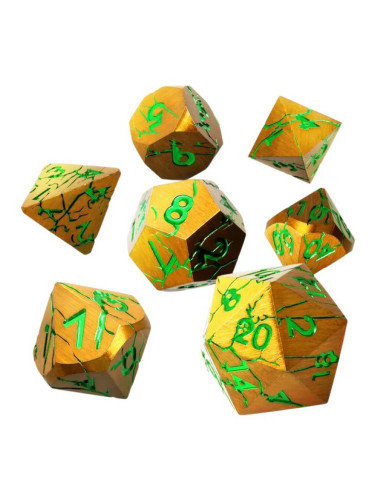  Комплект зарове GlassStaff - Metal RPG Dice Set, Gorgon Gaze (7 бр.)