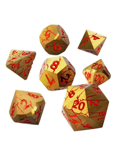  Комплект зарове GlassStaff - Metal RPG Dice Set, Rage Within (7 бр.)