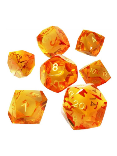  Комплект зарове GlassStaff - Sharp Edge Resin RPG Dice Set, Solshard (7 бр.)