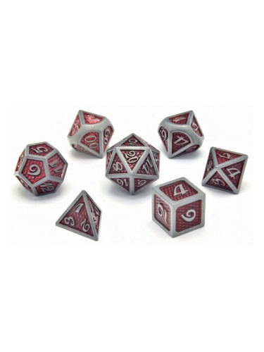 Комплект зарове GlassStaff - Metal RPG Dice Set, Fiery Fate (7 бр.)