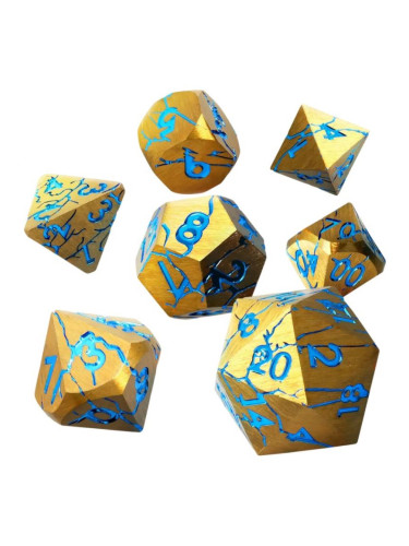  Комплект зарове GlassStaff - Metal RPG Dice Set, Sundered Spells (7 бр.)