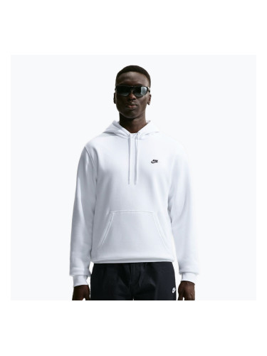 Мъжки суитшърт Nike Club Pullover Hoodie white/white/black