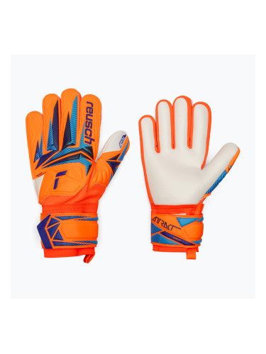 Детски вратарски ръкавици Reusch Attrakt Grip Junior shocking orange/blue