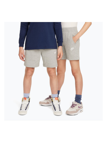 Детски къси панталони/шорти Nike Sportswear Club 6" dark grey heather/white