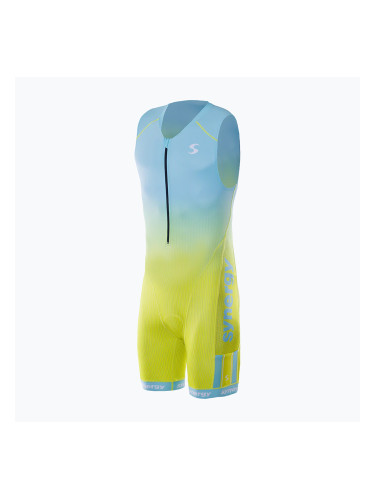 Мъжки гащеризон за триатлон Synergy Elite Sleeveless Trisuit mint/yellow