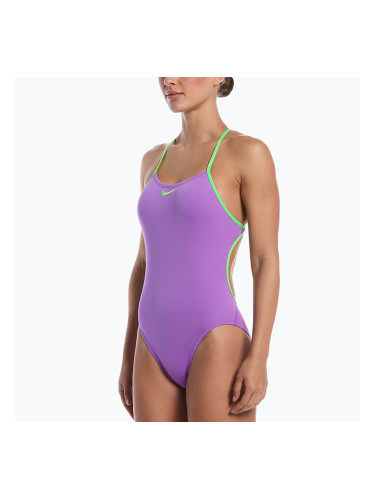 Дамски цял бански костюм Nike Hydrastrong Logo Graphic T-Back bright violet