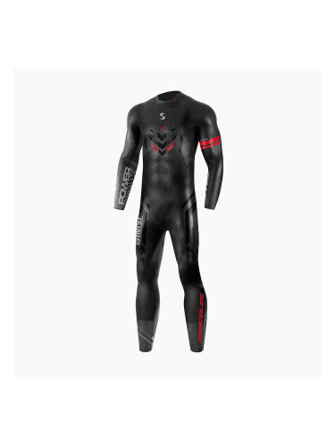 Мъжки неопренов костюм за триатлон Synergy Adrenaline Full Sleeve 5 mm black/red