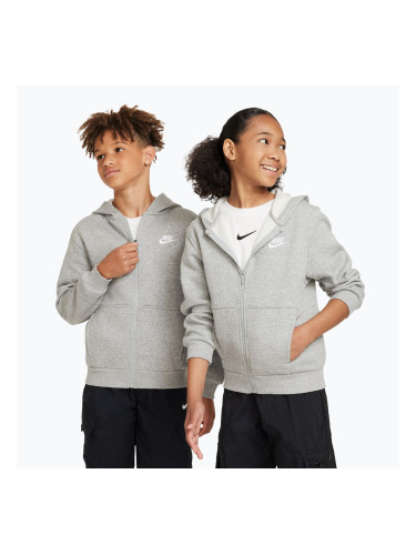 Детски суитшърт Nike Sportswear Club Fleece dark grey heather/base grey/white