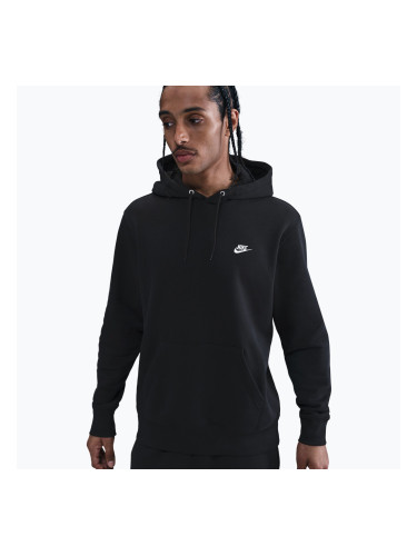 Мъжки суитшърт Nike Club Pullover Hoodie black/black/white