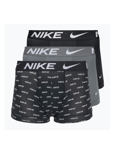Nike Dri-Fit Essential мъжки боксерки 3 чифта Nike лого с печат/хладно сиво/черно