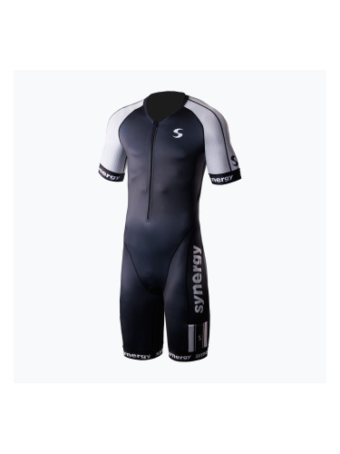 Мъжки гащеризон за триатлон Synergy Elite Short Sleeve Trisuit salt & pepper