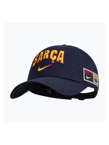 Детска шапка с козирка Nike FC Barcelona Club Cotton blackened blue
