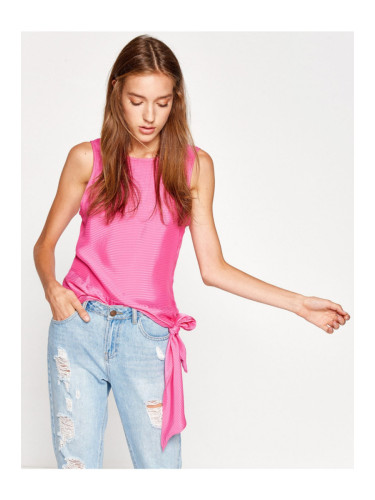 Koton Women's Pink Tie Waist Blouse