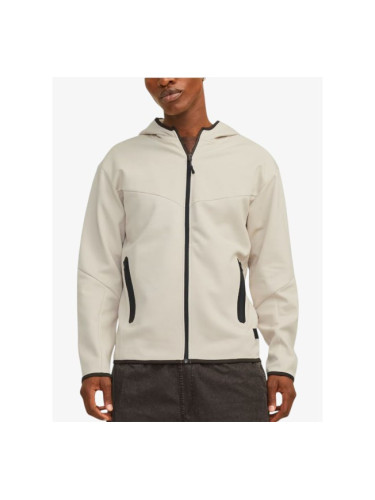 JACK&JONES Jcofusion Sweat Zip Hood Noos Moonbeam Melange