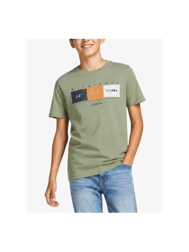 JACK&JONES Jorbrady Tee Ss Crew Neck Sn Jnr Oil Green