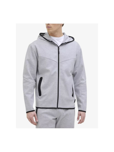 JACK&JONES Jcofusion Sweat Zip Hood Noos New Light Grey Melange