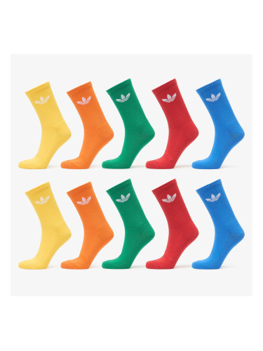 adidas Trefoil Crew Socks 10-Pack Blue/ Green/ Better Scarlet S