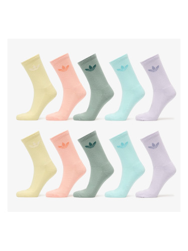 Чорапи adidas Trefoil Crew Socks 10-Pack Silver Green/ Glow Pink/ Semi Flash Aqua S