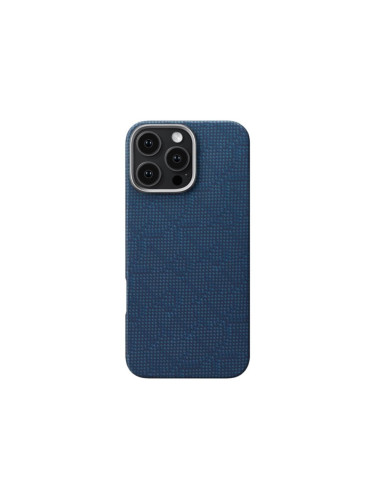 Гръб Pitaka за iPhone 16 Pro, Tactile Woven Case, PTK, Dark Blue