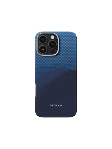 Гръб Pitaka за iPhone 16 Pro Max, StarPeak, Luminous Case, Over the horizon, Син